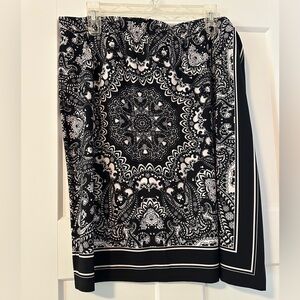 Chico's Black and White Patterned Pencil Skirt